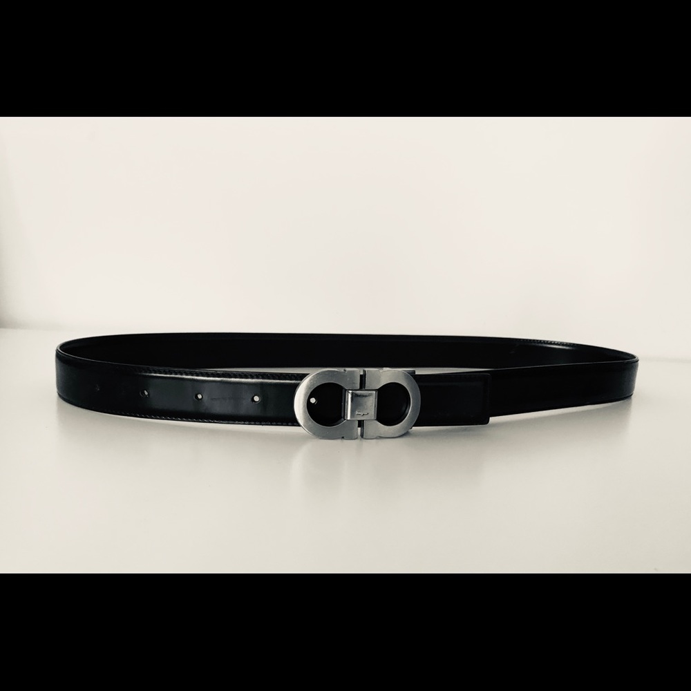 Ferragamo belt classic buckle w/ black brown belt